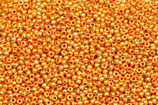 PRECIOSA rokajl 11/0 (2,0 - 2,2 mm) RH, bal. 50 g - metalická oranžovozlatá
