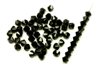 M.C. sluníčka (bicone) 3 mm, 36 ks - sytá černá