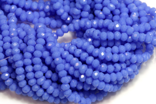 Broušené korálky slavík 3x2 mm, cca 145 ks na šňůře 36 cm - sytá safírově modrá