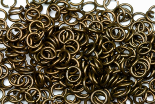 Spojovací kroužek 6 mm/1 mm, galva stará mosaz, 500 ks (ČR)