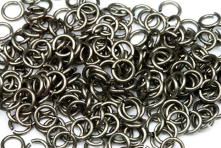 Spojovací kroužek 6 mm/1 mm, galva starostříbro, 500 ks (ČR)