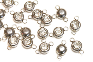 Mezidíl z nerezové oceli kulatý kotlík se šatonem a se 2 očky 12x6,5 mm, 1 ks