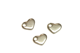 Přívěsek z nerezové oceli AISI 304, srdce 9x8 mm, 3 ks