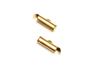 Nasunovací koncovka, šířka 12 mm, průměr 4 mm, nerezová ocel AISI 304, barva zlatá, 2 ks